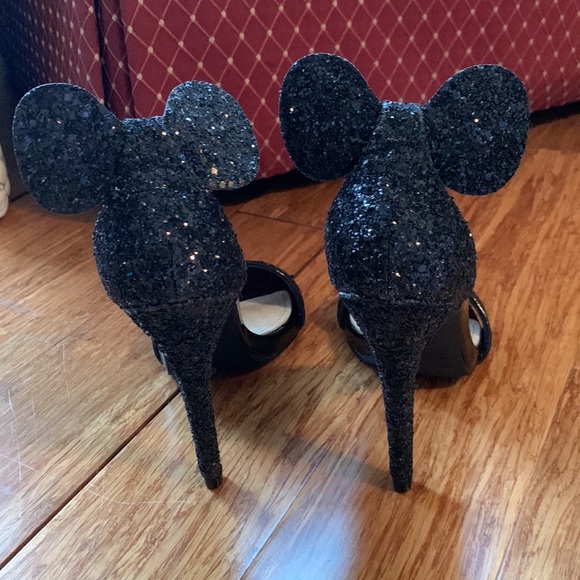 Primark Limited Edition Black Sparkly Bow Heels - Picture 3 of 5